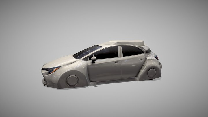 Futuristic Slick Hatch Back Car 3D Model