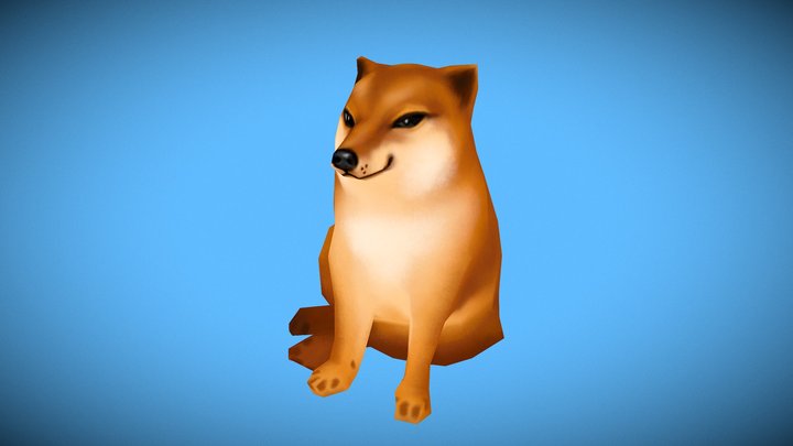 Doggy Meme Dog PS1 3D Model