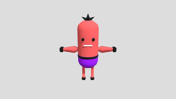 Low Poly - Muscular Sausage 3D Model