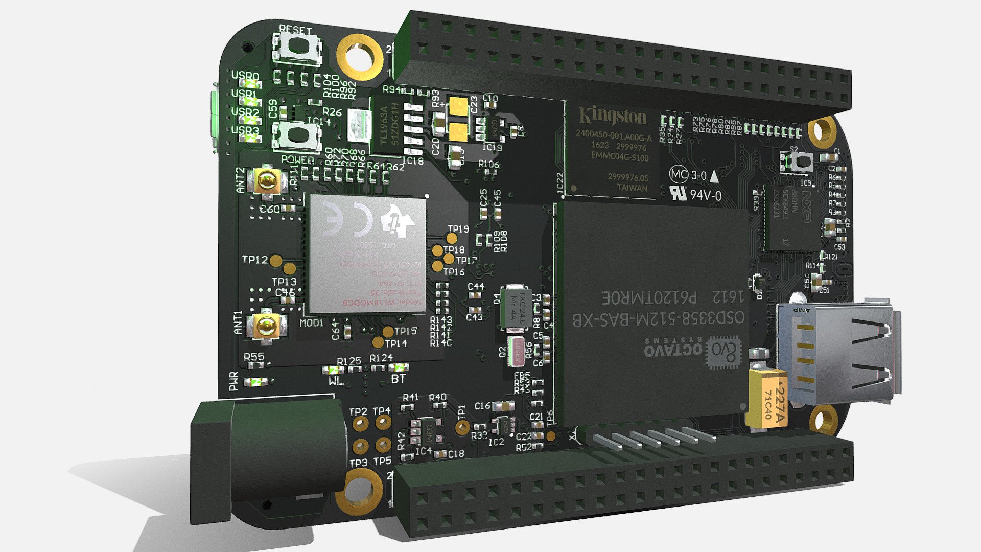 BeagleBoard Black Wireless - 3D model by F2A (@Fa_Sketch) [8f9528f ...