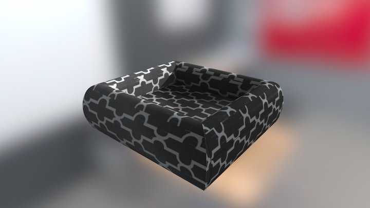 Lattice_Dutchie_microvelvet_dog_bed_large 3D Model
