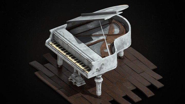 Abandoned Grand Piano 3D Model
