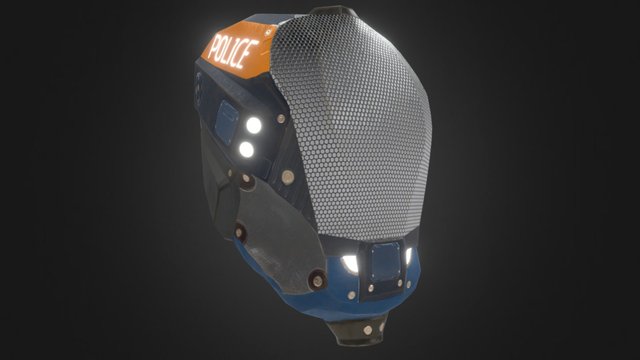 Sci fi Police Helmet 3D Model