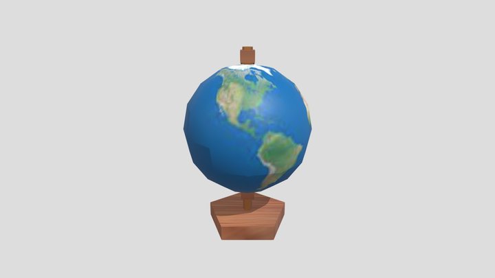 Low Poly Globe 3D Model