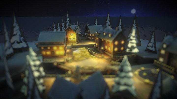 Snow Village 3D Model