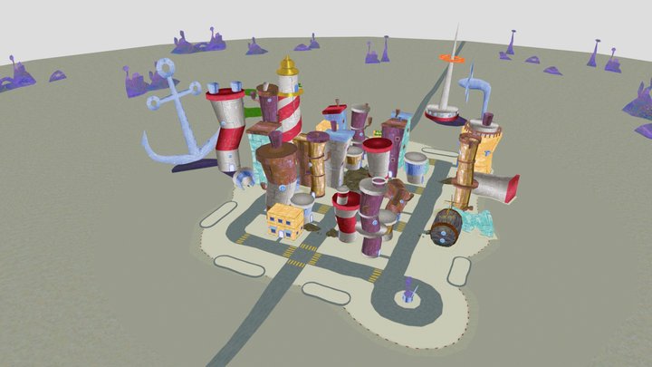Downtown Bikini Bottom Bfbb (GameCube)