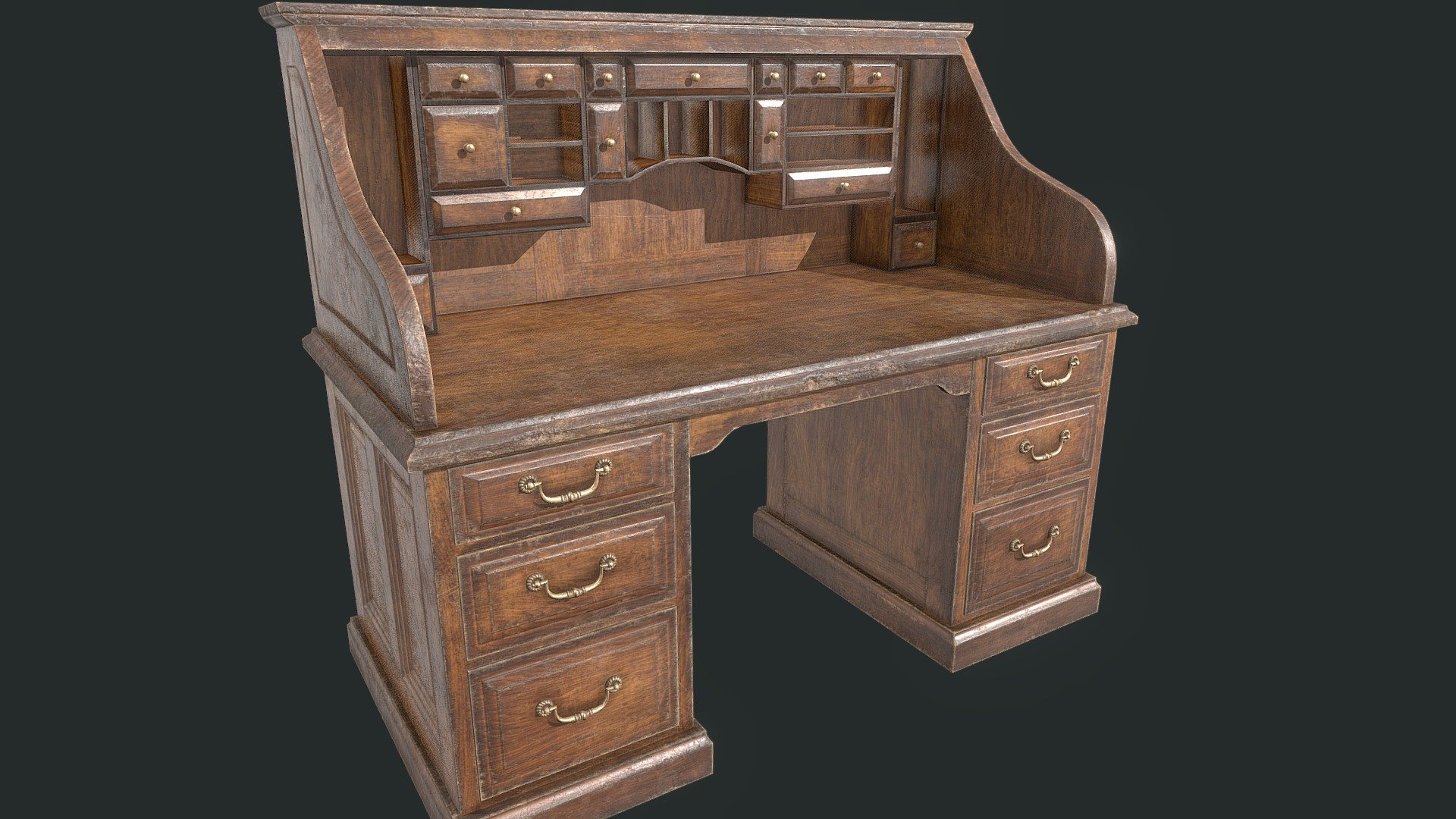 Writing Desk - Old -Low Poly - Buy Royalty Free 3D model by Valfreyja ...