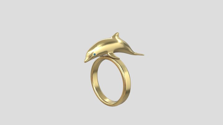 Ring with dolphin 3D Model