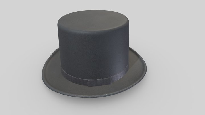 Lincoln Felt Top Hat Realistic 3D Model