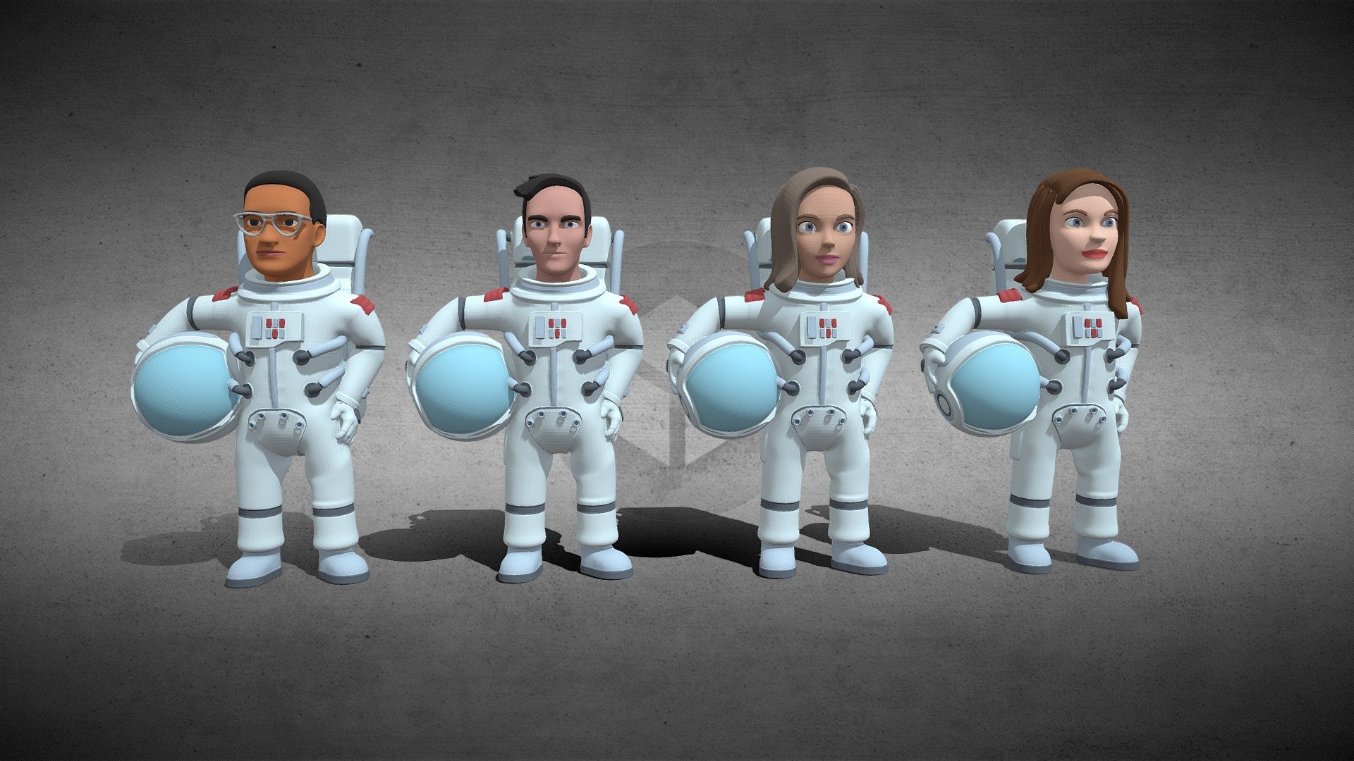 Team of astronauts.