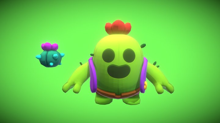 Spike t-pose Brawl Stars 3D Model