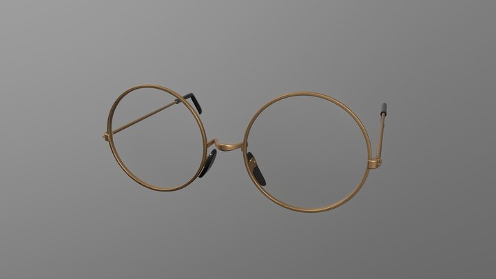 Round Glasses (Copper) 3D Model