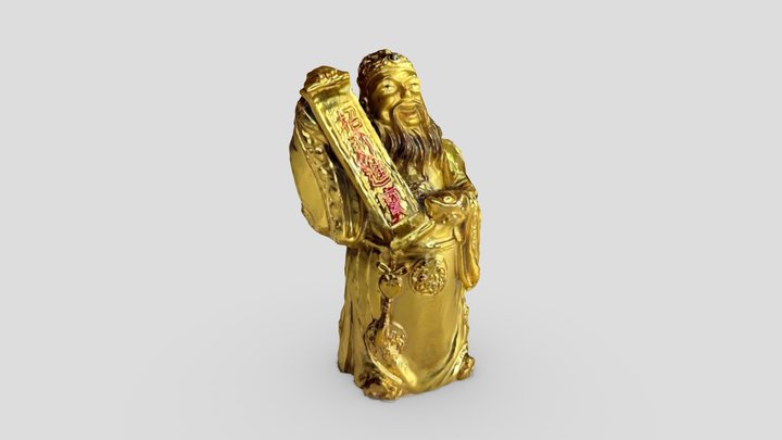 Gold Buddhist Statue 3D Model