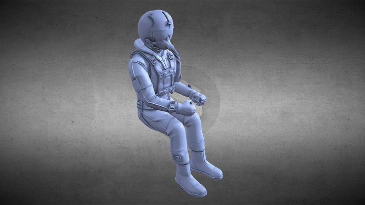 PILOTO  + VISOR  LOW POLY 3D Model