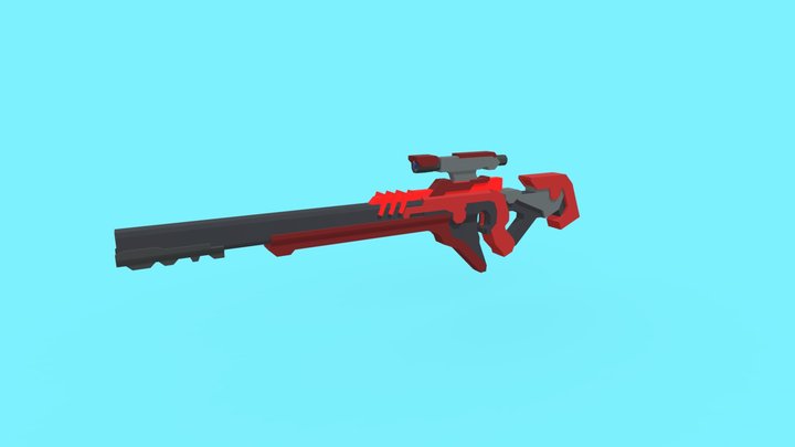 Sniper Rifle Scifi 3D Model