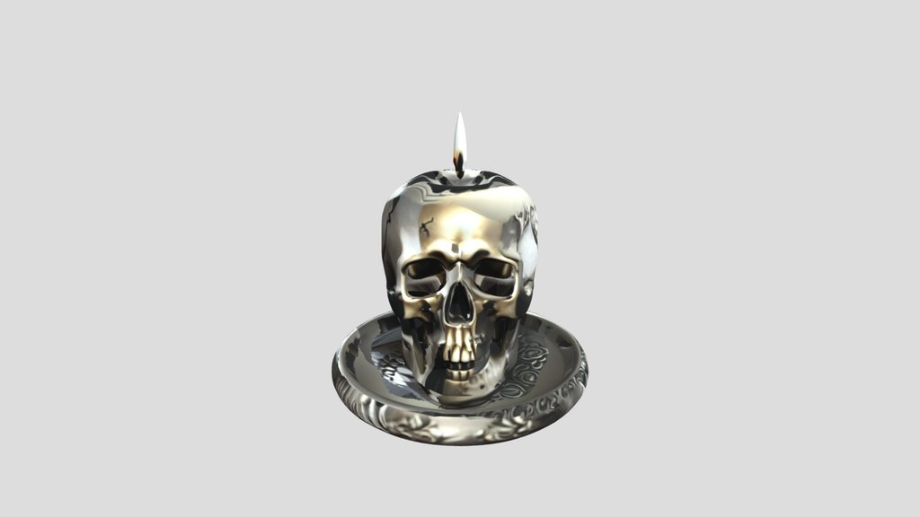 Skull Candle Holder — 3D Model | Game Ready | PB