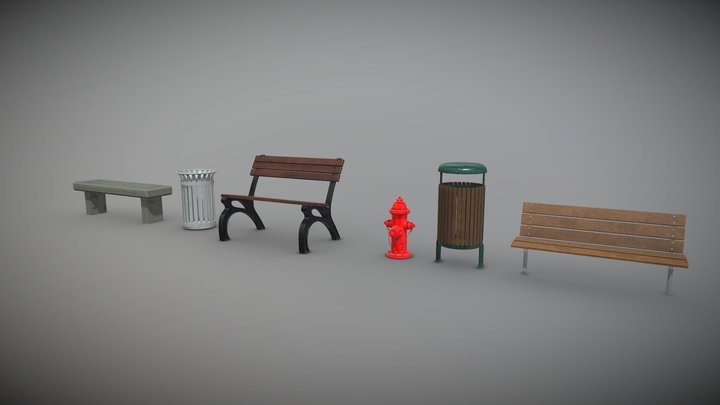 Street props kit 01 3D Model