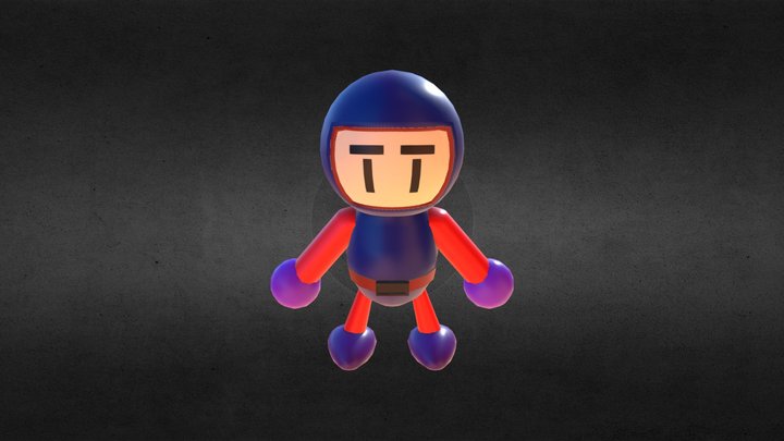 Bomberman inspired character 3D Model