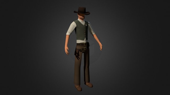 Lowpoly Cowboy 3D Model
