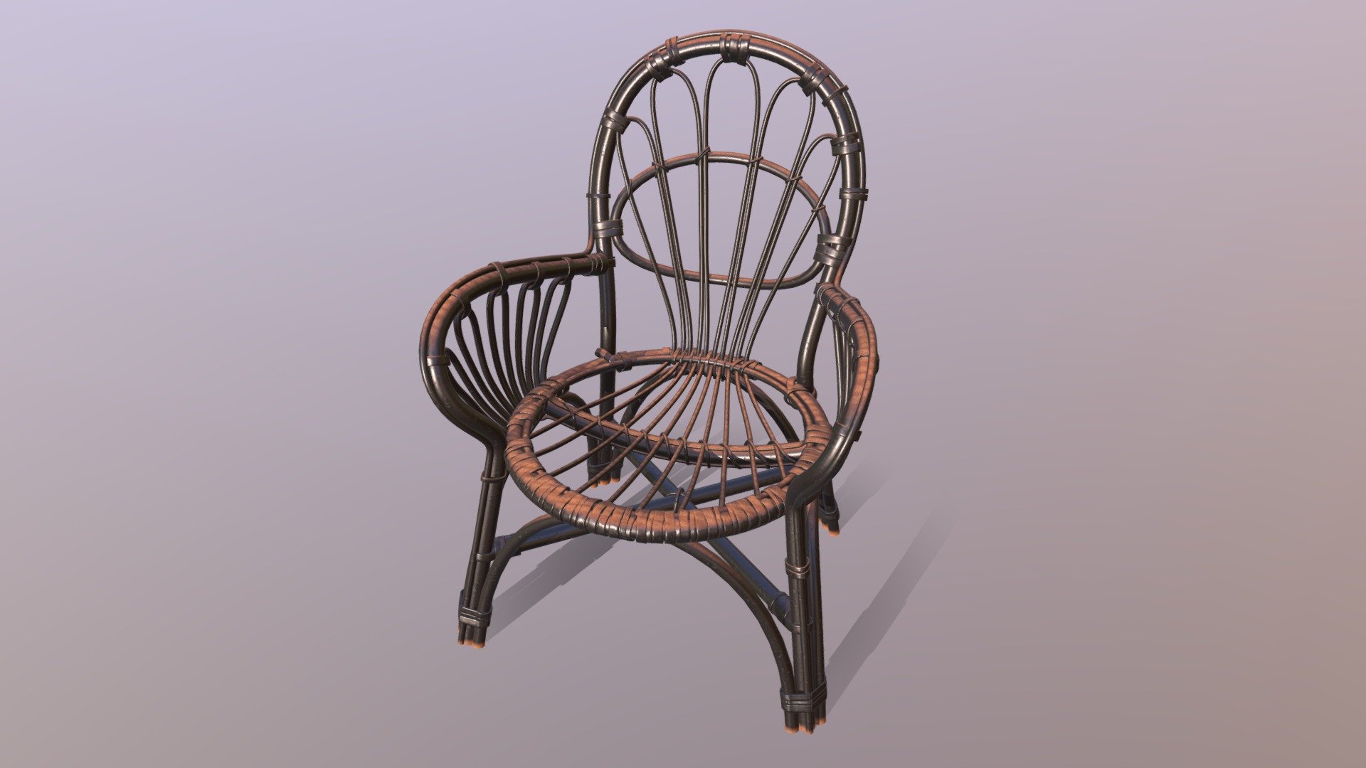 Old Rattan Chair Buy Royalty Free 3D model by tamminen [8faefb3