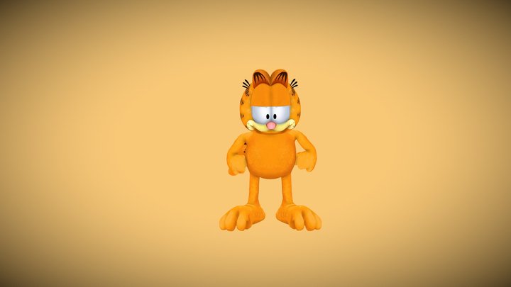 Low poly Garfield The Cat -(FullRig Rigged)- 3D Model
