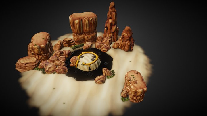 handpainted desert 3D Model