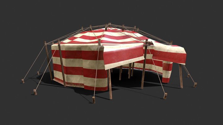 Circus Tent PBR 3D Model