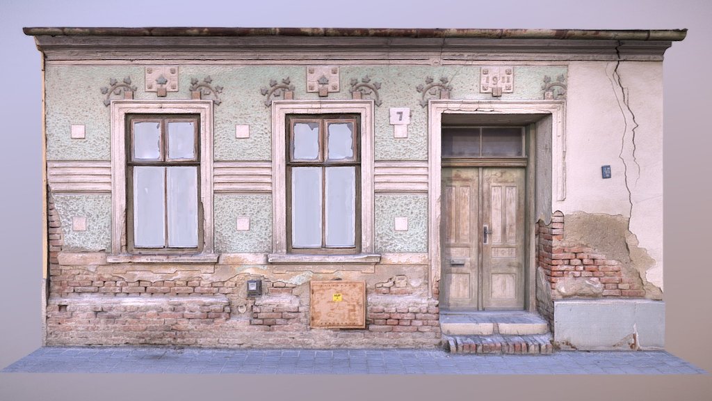 The facade of an old house