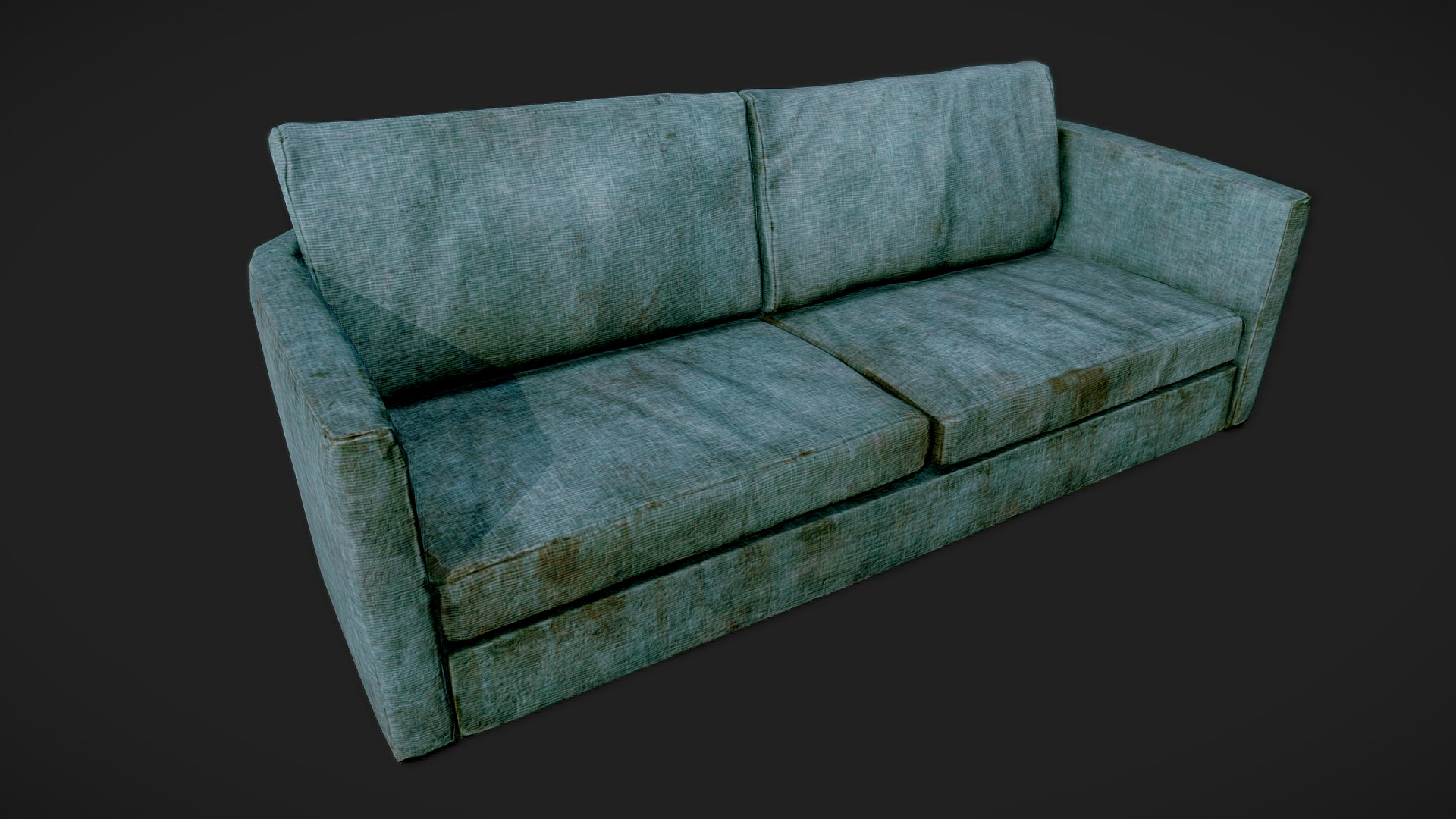 3D model Old Dirty Couch 02 Blue – PBR - This is a 3D model of the Old Dirty Couch 02 Blue - PBR. The 3D model is about a stack of grey blocks.
