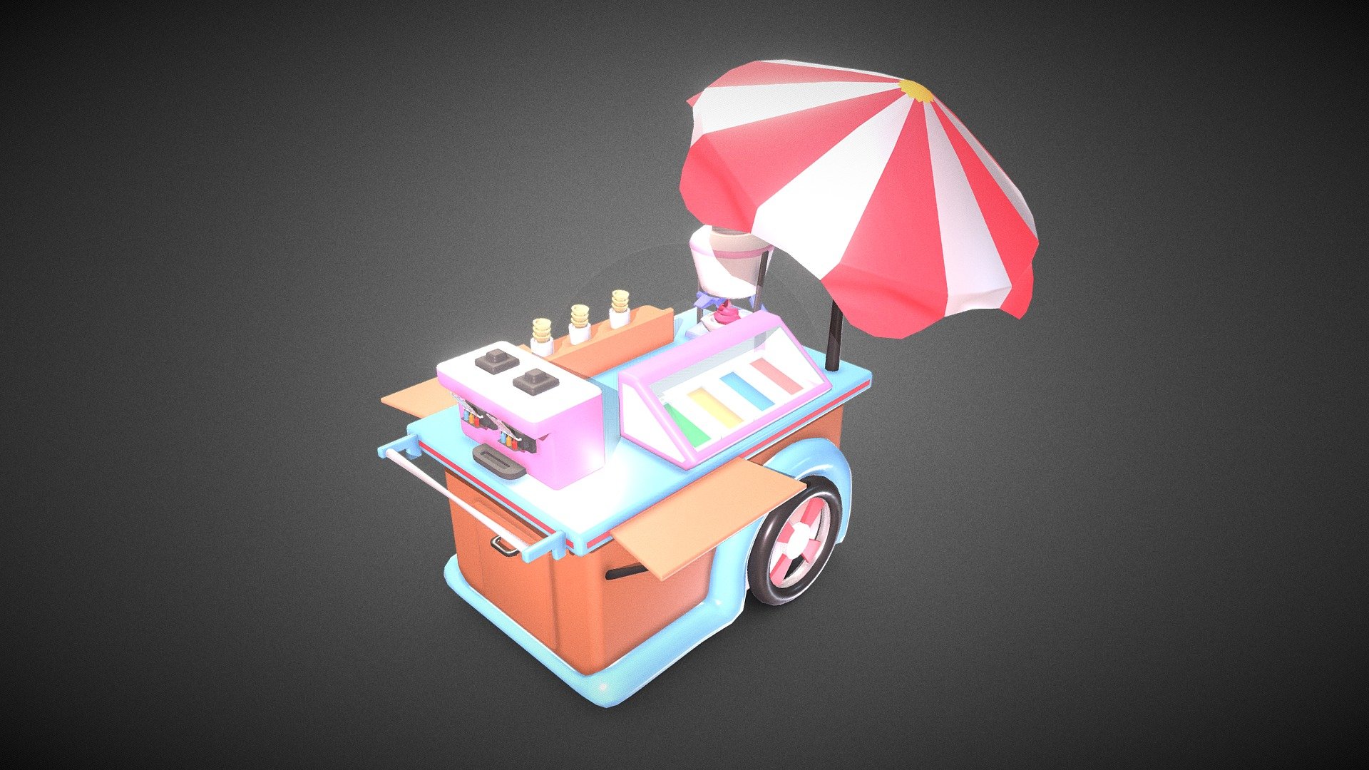 Stylized Toon Ice Cream Hand Car Download Free 3d Model By Burak