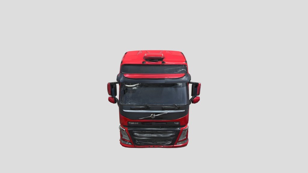 Red Volvo truck cab
