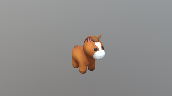 lowpoly Horse Plush 3D Model