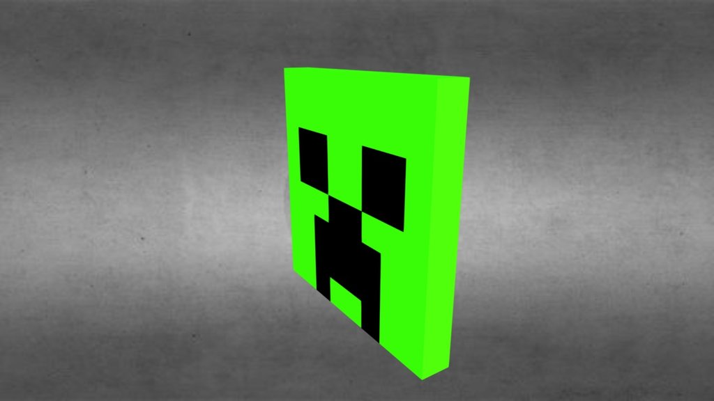 Pixel Art Minecraft Creeper Face Download Free 3d Model By