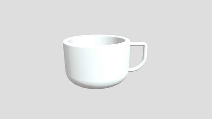 Coffee Cup - White Ceramic 3D Model