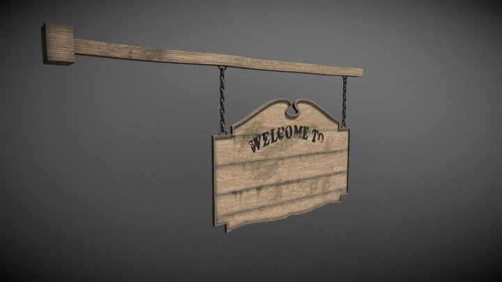 Camp Sign 3D Model
