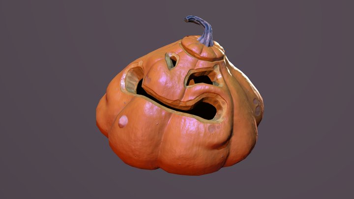 Pumpkin Face 02 3D Model
