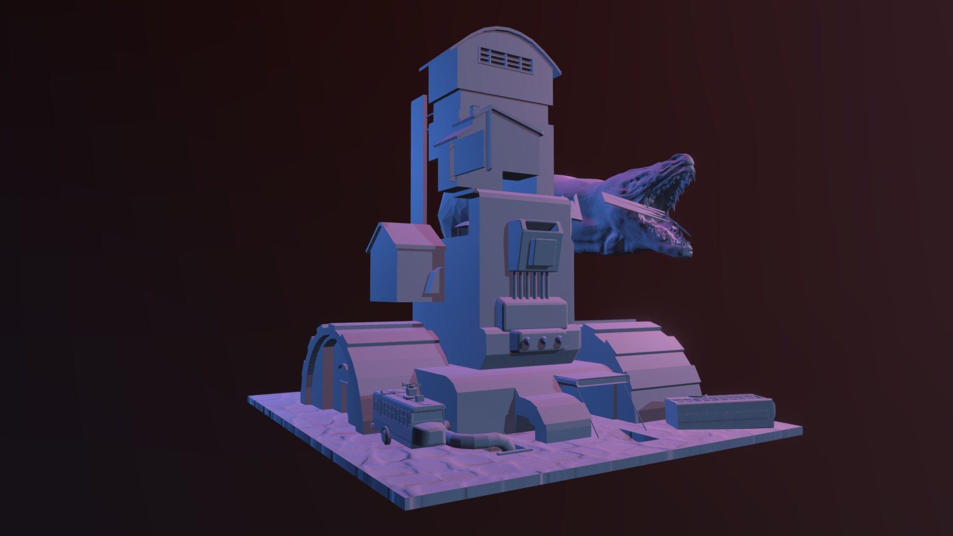 dragon and house