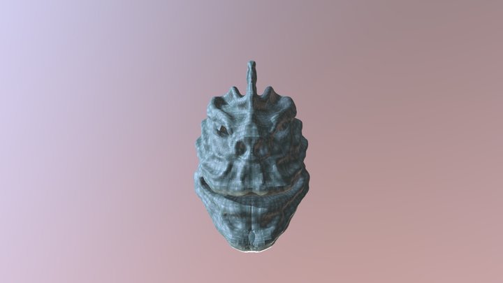 Monster Head Textured 3D Model