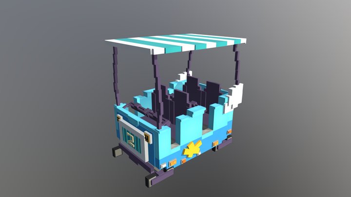 MCParks - High in the Sky Trolley Train 3D Model