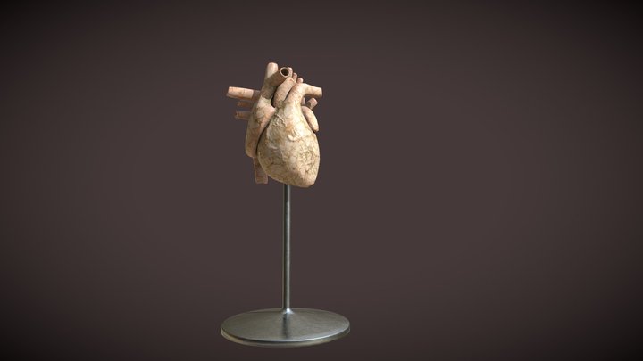 Marble Heart sculpture 3D Model