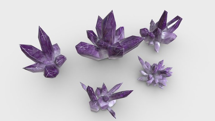 Crystal Cluster Pack 3D Model