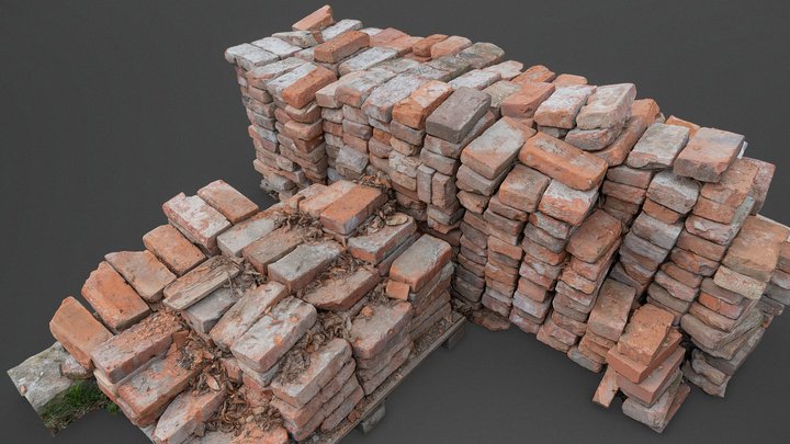 Old bricks stack scan 3D Model