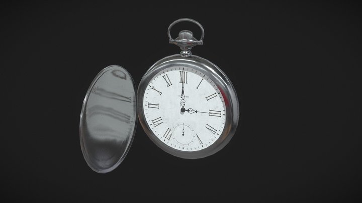 Low Poly Pocket Watch 3D Model