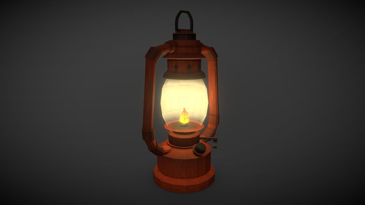Copper Kerosene Lamp 3D Model