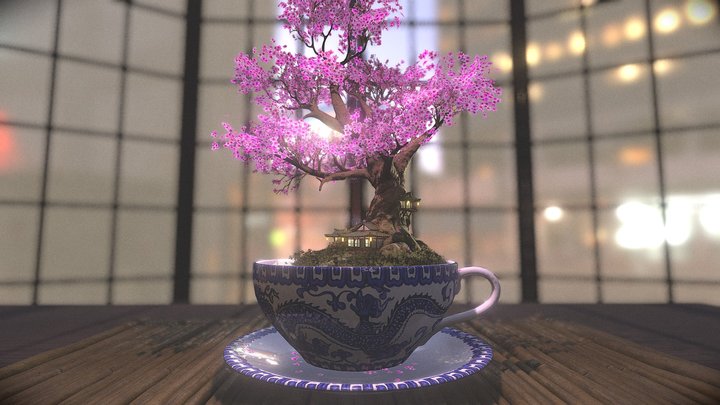 Bonsai Tree House 3D Model