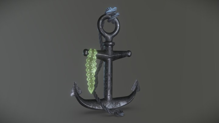 Anchor and rope 3D Model