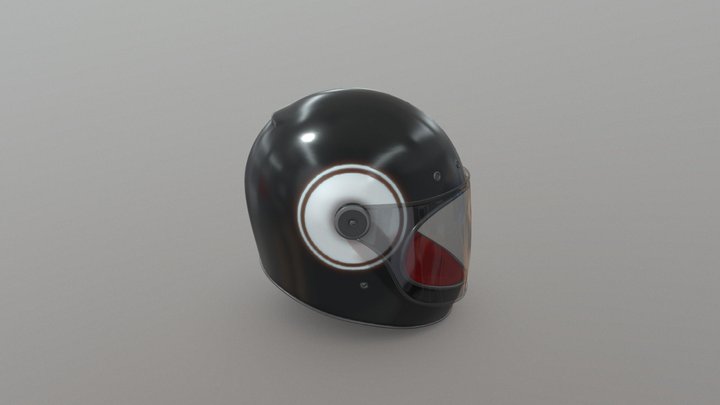 Retro motorcycle helmet 3D Model