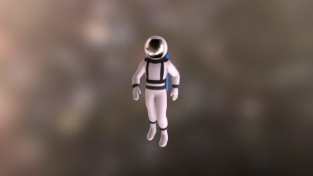 Skipping Astronaut 3D Model