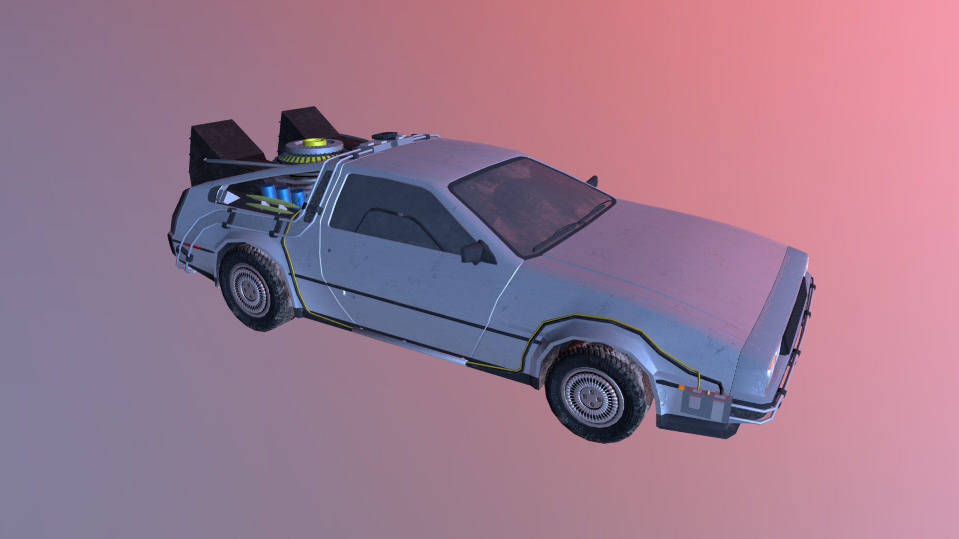 3D model Back to the Future – DeLorean - This is a 3D model of the Back to the Future - DeLorean. The 3D model is about a toy car with a roof.