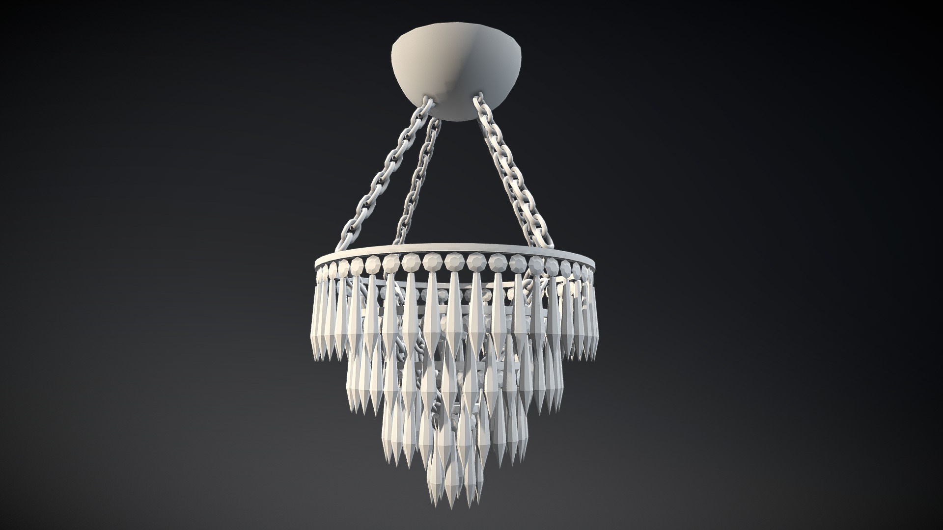 3D model Art nouveau crystal chandelier - This is a 3D model of the Art nouveau crystal chandelier. The 3D model is about a white and black cage.